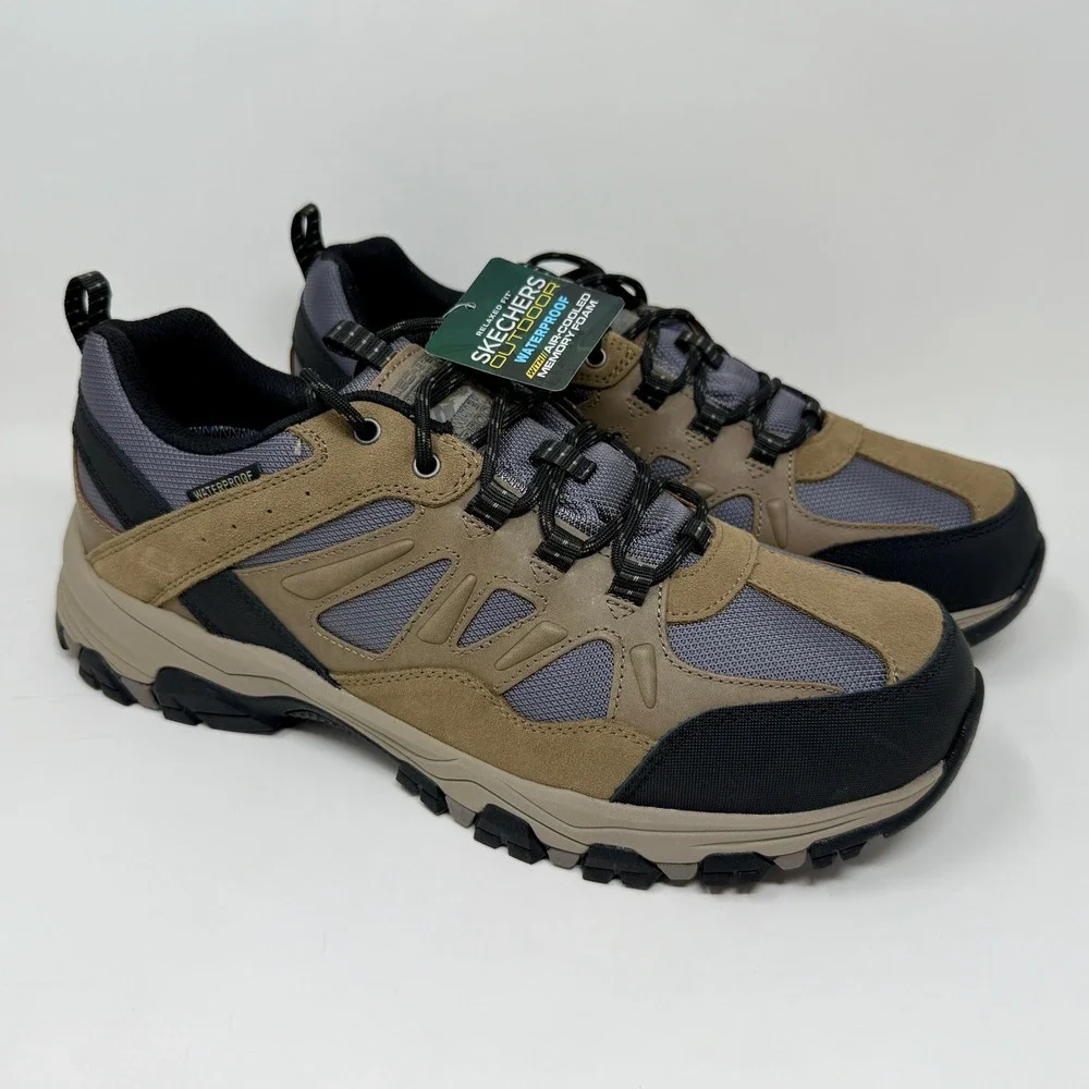 Skechers Waterproof Relaxed Fit Tan Selmen Enago Trail Shoes- Men's 13 Tan Black